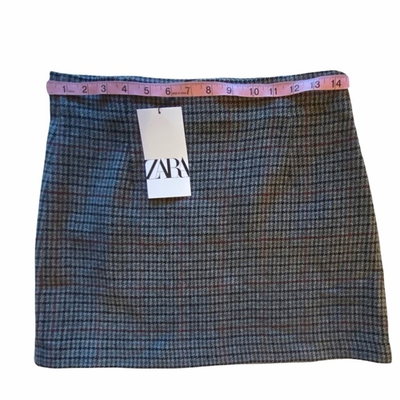Zara Wool Blend Houndstooth Skirt - Picture 6 of 8